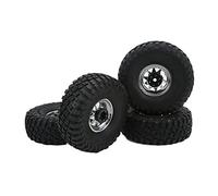 Tbest 1.9in Patrón de Grava RC Car RC Ripe Fuerte Life de la Plataforma para SCX10 1/10, NEME de Rueda de 4 Piezas para una Experiencia de Conducción Flexible (Silver)