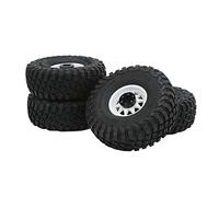 Tbest 1.9in Patrón de Grava RC Car RC Ripe Fuerte Life de la Plataforma para SCX10 1/10, NEME de Rueda de 4 Piezas para una Experiencia de Conducción Flexible (White)