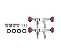 Tbest 2L2R Zink Máquina de Aleación Cabeza de Bloqueo para Ukelele, Ajuste Rápido y Preciso, Accesorios Ideales para Mejorar el Juego, Plateado Rojo