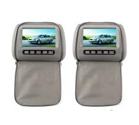 Tbest 2PCS Pantalla LCD HD para Reposacabezas de Automóvil de 7 Pulgadas con Cubierta con Cierre de Cremallera Control Remoto Monitor Universal Gris de Entretenimiento de Pantalla