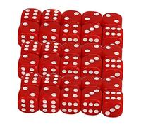 Tbest 30pcs Dice Set de 6 Lados Redondeo Redondo Número Puntos de Plástico Portable Juego Portátil para Juegos de Mesa Enseñanza de Matemáticas a Salón de Clases Duradero y Liviano (Rojo)