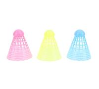 Tbest 3pcs LED Badminton Shuttlecocks, High Elasticity Nylon Lighting Glow in The Dark Night Badminton Shuttlecock (Rosa Amarillo Azul)