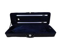 Tbest 44 Caja de Violín de Tamaño Completo, 4 Estuche Oblonga Profesional con Higrómetro Oxford Tela Algodón Duro Hygrometer Incorporado, Caja de Protección de Forma de Forro Negro