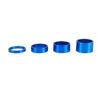 Tbest 4pcs Auriculares de icleta Spacer Road Separadores de vástago de icleta de montaña Aleación de Aluminio Separadores de Manillar de icleta Tenedor de Horquilla Frontal (Azul)