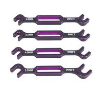 Tbest 4pcs Llaves RC, Aleación de Aluminio 3.0/3.2/3.5/3.7/4.0/5.0/5.5/6.0 Mm Tornbuckle Ball Ball Junk Tool de Reparación Universal de Reparación Universal para RC Barco de (Purple)
