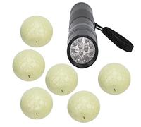 Tbest 6 Bolas Fluorescentes para Práctica Nocturna, Bolas de Entrenamiento con Luz Brillante con Doble Capa Fluorescente, Recargables, Sintéticas Suaves para Campo de Prácticas