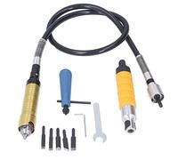 Tbest Accesorio Adaptador de Eje Flexible para Taladro Eléctrico, 10 Piezas de Llave de Portabrocas de Extensión Flexible con 5 Cabezales de Corte Intercambiables, Herramienta de Grabado de Alta