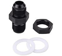 Tbest Accesorio de Mamparo de Celda 6AN a Adaptador de Recto de Aluminio, Alta Presión, Duradero para Tanque, Carreras Automotrices, Grado Aeronáutico, Anodizado Negro