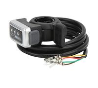 Tbest Acelerador de Pulgar Control de Acelerador Regulador de Velocidad 6 Cables 22 Mm 1600 Mm Indicador de Batería Interruptor de Encendido y Apagado para Bicicleta Eléctrica Scooter (24V)
