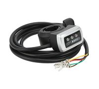 Tbest Acelerador de Pulgar Control de Acelerador Regulador de Velocidad 6 Cables 22 Mm 1600 Mm Indicador de Batería Interruptor de Encendido y Apagado para Bicicleta Eléctrica Scooter (36V)
