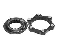 Tbest Adaptador de Bloqueo Central de Freno 6 Pernos Rotor de Disco de Bicicleta Aleación de Aluminio Negro - Piezas Inoxidables de Alta Resistencia para Bicicletas de Montaña (BLACK)