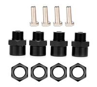 Tbest Adaptador de buje hexagonal para rueda de radiocontrol de 12 mm a 17 mm, adaptador de bujes hexagonales para D4 HSP 94123 1/1 RC Car (negro)