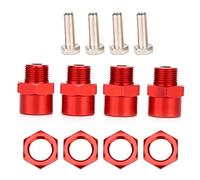 Tbest Adaptador de Cubo Hexagonal de Rueda RC, Adaptador de Conversión de Cubo Hexagonal de 12 mm a 17 mm para Coche de Control Remoto D4 HSP 94123 1/10 (Rojo)