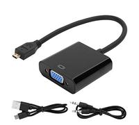 Tbest Adaptador Mi a VGA, Raserry Pi Mini a VGA, Adaptador Convertidor de Video Micro HDMI a VGA 1080P para Raserry Pi 4B con Función de Fuente de Alimentación Micro HDMI a VGA