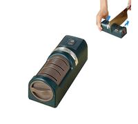 Tbest Afilador Eléctrico Recargable por USB con Ruedas de Molienda Gruesas y Finas, Base Antideslizante para Cocina, Chef, Hogar, Camping, Herramienta de Afilado Portátil, Color Beige (GREEN)