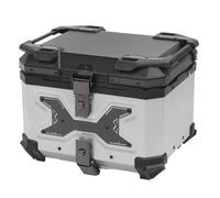 Tbest Aleación de Aluminio 45L Impermeable Robo - Prueba Top Case Cola Maletero Equipaje Cerradura de Almacenamiento Plata Universal Liberación Rápida A Prueba de Golpes Casco Cordón