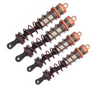 Tbest - Amortiguador de choque para coche RC, amortiguador delantero ajustable para amortiguador delantero de presión de aceite de metal, 4 piezas para 1/8 coche RC(naranja)