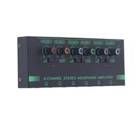 Tbest Amplificador de Auriculares Estéreo de 6 Canales Mini Splitter de Señal Portátil con Control de Volumen para la Creación de Música Performaciones en Vivo Aleación de Aluminio