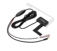 Tbest Antena de Radio Digital Dab de 20Db, Conector SMB de Cable de 3 Metros para Estéreo de Coche, Parche Adhesivo Abs de Alta Ganancia, Aéreo con Amplificador