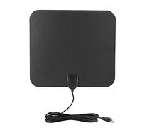Tbest Antena Ty28D HDTV Antena de TV Digital para Interiores con Amplificador de Alcance de 150 Millas, Cable para Televisores 4K 1080P, Ultradelgada para Mesa de Ventana de Pared