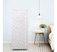 Tbest Armario para Ropa No Tejido con Barra para Colgar - Varilla de Acero Resistente, Estante Plegable para Armario, Almacenamiento para Abrigos, Pantalones, Ligero (pequeña Flor cálida)