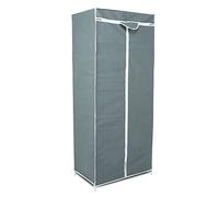 Tbest Armario para Ropa No Tejido con Barra para Colgar - Varilla de Acero Resistente, Estante Plegable para Armario, Almacenamiento para Abrigos, Pantalones, Ligero (Gris-Plata)