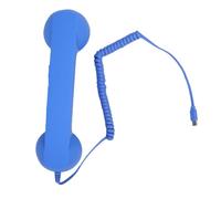 Tbest Auricular con Cable de Teléfono Retro, Agarre Ergonómico, Llamadas Estables, Videoconferencias con Celda Tipo C, Forma de Receptor única, Accesorio Tecnológico Nostálgico, (Blue)