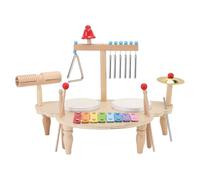 Tbest Baby Set, Kids Glockenspiel, Music Station para Niños Pequeños con Campana, Triángulo y Platillo, Educación Temprana Integral y Desarrollo de Habilidades Motoras