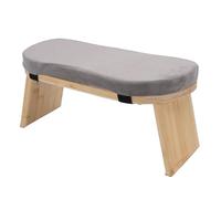 Tbest Banco de Meditación Plegable de Madera de Haya de Primera Calidad con Cojín para una Cómoda Práctica de Yoga Zen en Casa o de Viaje Gris 17.3x7.5x6in