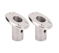 Tbest Bandeja Soporte DE Acero Inoxidable para Barcos Yates Marina 2 Unids Cubierta Base DE Empuje 30 Grados Inclinada Montar Caña DE Pescar