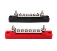 Tbest Barra Colectora de 6 Terminales Barra Colectora de 6 Postes de Pernos 130A 150A 300V CA 48V con Latón Niquelado y Cubierta Ignífuga para Cableado de Barcos