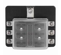Tbest Bloque de Caja de Soporte 6 Way de PBT Aislada Resistente Al Agua Resistente Al Agua con un Indicador LED para el Bote Marino de Automóviles Yatch Black