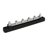 Tbest Bloque de Distribución de Energía Barra de Bus Bloque de Conexiones de Terminales Tornillo M6 150A DC 12V a 48V Placa de Latón de Baja Resistencia con Aleación de Zinc ABS (Black)