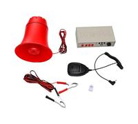 Tbest Bocina de Sirena de Coche Universal, Reproductor MP3 de 130 DB con Grabación de Micrófono y Lector de Tarjetas, 12 V-24 V 25 W AMP para Sonidos de Advertencia Personalizables