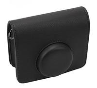 Tbest Bolsa de Cámara Instantánea Luz de Textura de Lujo PU Caso Protector para Mini Diseño Retro Correa de Hombro Portátil Almeja Magnética Piel Amigable 13 X 11 6cm (Black)