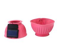 Tbest Botas de campana de caballo, botas de cuidado de caballos Cómodo protector de cabeza de caballo de goma para entrenamiento de conducción 1 par (PINK)
