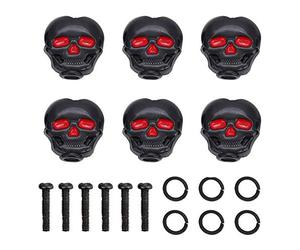 Tbest Botones de Clavija de Afinación de Guitarra, 6Pcs Tuning Peg Head Clavija de Afinación Botones de Tapa Cabezales de Afinador de Guitarra para Piezas de Reemplazo de Guitarra Eléctrica(Negro)