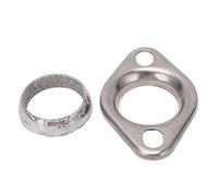 Tbest Brida del Colector del Cabezal de Escape de 2 Pulgadas con Junta Accesorio de Tubería Ovalada de Acero Inoxidable para Sistemas de Rendimiento Automotriz