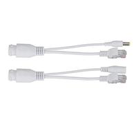 Tbest Cable Adaptador PoE Divisor Pasivo de 12V para Cámaras IP y Ap, Carcasa de ABS, Plug & Play, Transmisión de 40M, Convertidor sin PoE a (White)