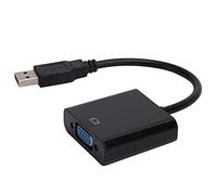 Tbest Cable Convertidor USB3.0 a Vga Adaptador HD 1080P de 5 Gbps Tarjeta de Video Externa Hembra de 15 Pines para Computadora Portátil TV Pantalla Múltiple Plug and Play (Black)
