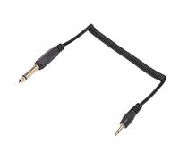 Tbest Cable Enrollado de 6.35 Mm a 3.5 Mm, Enchufe Retráctil y Reproducción Retráctil y Reproduce un (Mono Macho a Mono Macho de 3,5 mm)