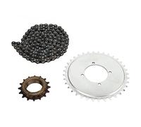 Tbest Cadena de Bicicleta de 114 Eslabones, Cadena de Transmisión de 114 Eslabones, Piñón 410, Kit de Piñón de Cadena de 16 Dientes para Scooters, Bicicletas y Motocicletas