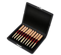 Tbest Caja de almacenaje del Caso de Reed de Oboe, Caja de Almacenamiento de Madera del sostenedor de la Caja de Reed del Cuero de la PU para 10/12 / 20pcs Reeds Cover(10)