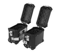 Tbest Caja Lateral Universal de 18L, Alforja Dura de Aleación de Aluminio con Estante de Soporte de Bloqueo de Seguridad para Casco de Equipaje, Color Negro