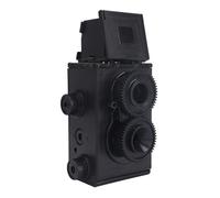 Tbest Cámara de Película de Doble Lente de 35 Mm DIY Classic Retro Double TLR para Entusiastas de la Fotografía ABS Negro