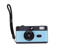 Tbest Cámara de Película Retro Reutilizable de 35 Mm con Lente de 28 Mm F/8 y Flash para Entusiastas de la Fotografía (Azul Negro)