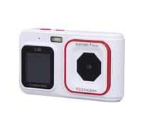 Tbest Cámara Digital Smart 2.5k High Resolution 72MP Fotos 16x Zoom Autococus de Autofocio Selfie Dual Screen Compact para Reuniones de Viajes (White)