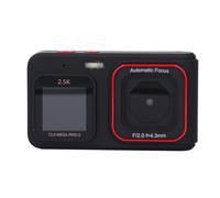 Tbest Cámara Digital Smart 2.5k High Resolution 72MP Fotos 16x Zoom Autococus de Autofocio Selfie Dual Screen Compact para Reuniones de Viajes (Black)