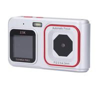 Tbest Cámara Digital Smart 2.5k High Resolution 72MP Fotos 16x Zoom Autococus de Autofocio Selfie Dual Screen Compact para Reuniones de Viajes (Silver)