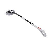 Tbest Cepillo Curvo de 15° para Lavar Autos con Telescópico de 55-120 Cm, Varilla Extensible de Aleación de Aluminio, Cabezal Desmontable y Giratorio 360° para Coches SUV (Blanco Negro)